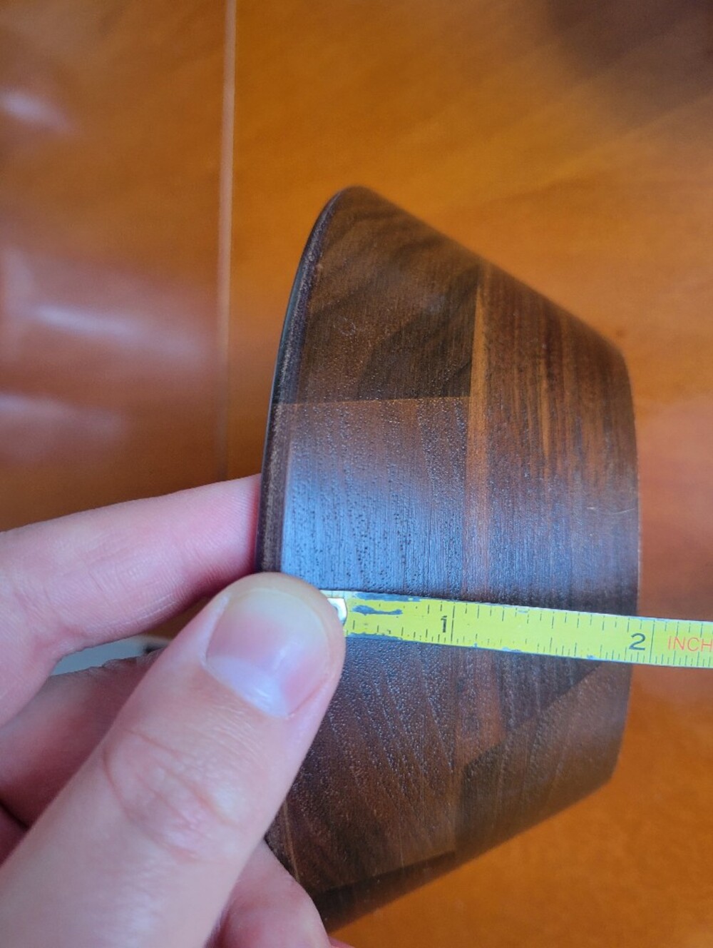Vintage Mid Century Style Dark Walnut Stained Wood Bowls - Set of 2 - Picture 5 of 5